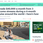 I made $40,000 a month from 3 income streams during a 4-month cruise around the world—here’s how